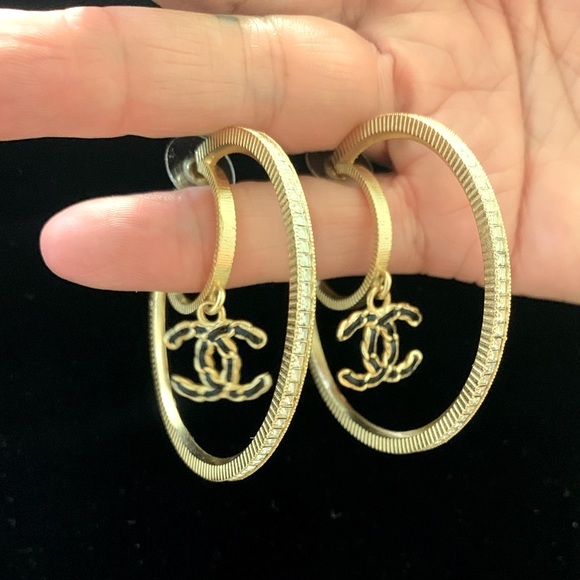 CHANEL Jewelry - BEAUTIFUL Chanel hoop earrings